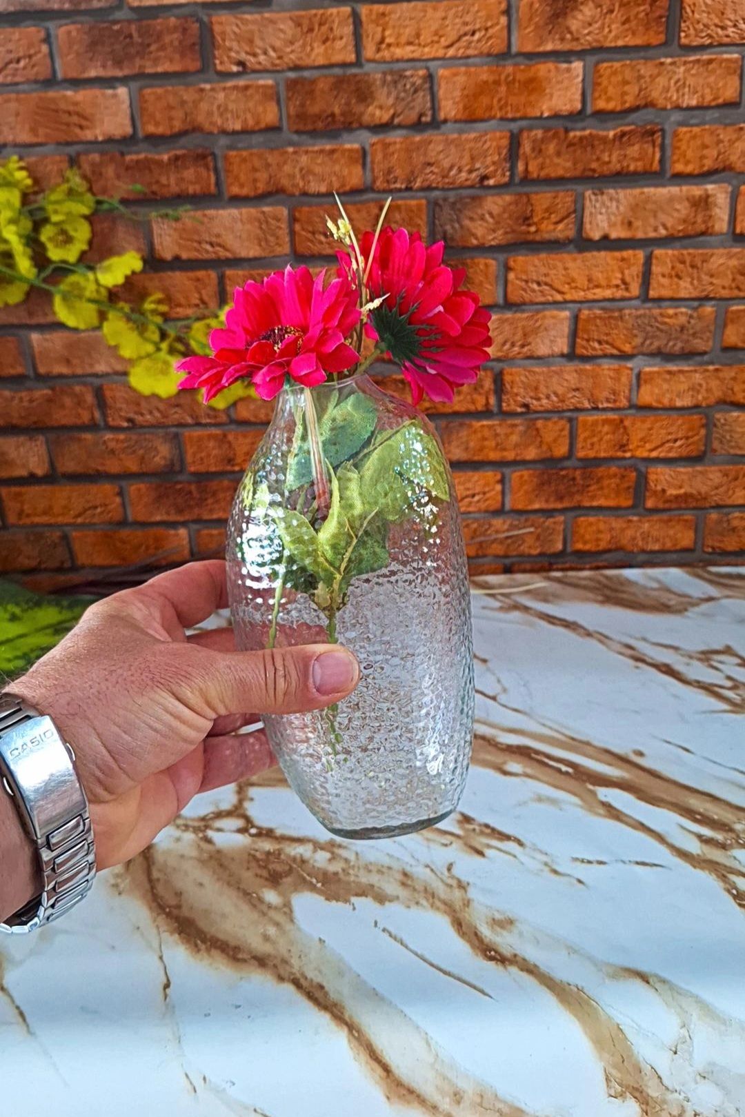 گلدان شیشه ای فانتزی