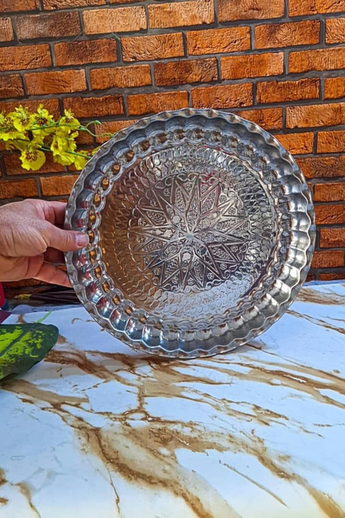 سینی استیل سنتی طرحدار