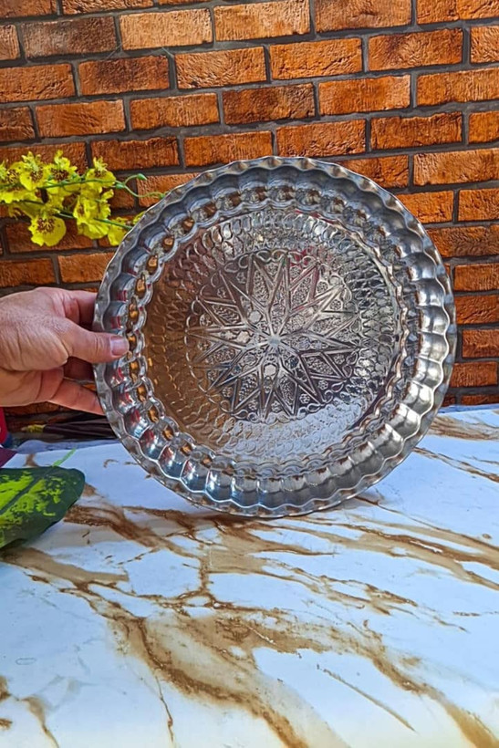 سینی استیل سنتی طرحدار